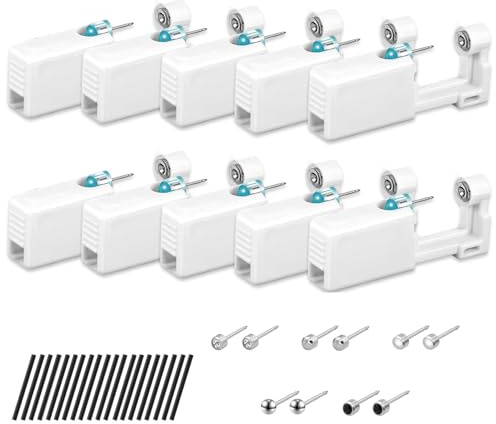 GZGXKJ Ohrloch Stecher Set 10 Stück Piercing Sets Ohrring Pistole Stechen | Ohrlochpistole, Mit Reinigung von Baumwollpolster + Ohrstäbchen, Sicher Pierce Kit, Geeignet für Mädchen Frauen Männer