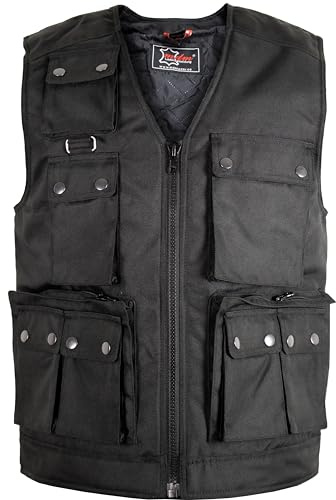 MDM Textil Weste für Herren - Schwarz - Viele Außentaschen
