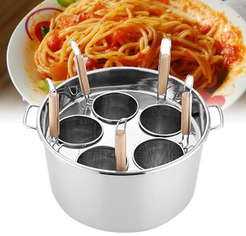 ZIXIAOS Pentola per Noodles in Acciaio Inossidabile, Pentola per Noodles Multifunzionale con Divisore E Scolapasta, Set da Cucina per Cucina Domestica, Ristorante, Pentola per Cottura Commerciale,5-A