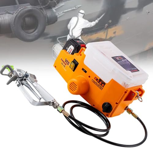 vnmudzeo PulvéRisateur De Peinture sans Fil Portatif De 1700 ML, Machine De PulvéRisation sans Air RéGlable à Six Vitesses, pour Peinture Au Latex, à l'huile, à l'eau,Orange