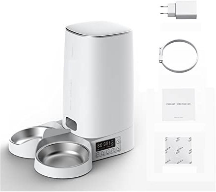 Automatic Feeders Automatic Cat Feeder Pet Smart Cat Food Kibble Dispenser Remote Control Button Auto Feeder For Cats Dog Accessories for dogs and cats(Button Double Bowl)