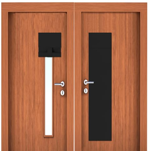 Classroom Door Window Curtains 2 Panels No Drill Blackout Privacy Blinds | No Drilling, Stick on, Self Adhesive, Easy Install, No Screw, No Tools, Door Window Cover for Patio French Front Back Doors