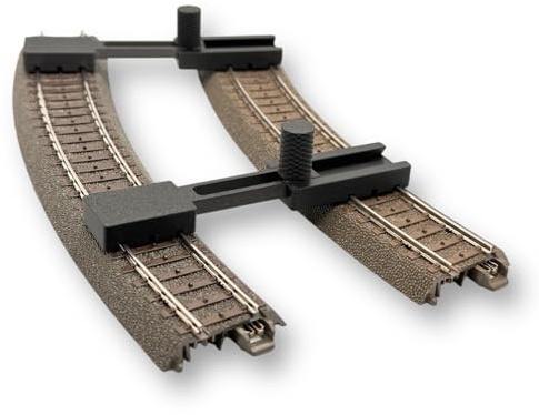 2 binari paralleli per Märklin. Fleischmann ecc. Fissatore per binari H0 regolabile