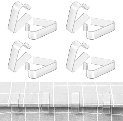 8Pcs Table Cloth Clip, Plastic Tablecloth Clips, Table Clips for Table Cloth, Clear Table Cloth Cover Clamps for Thick Table Christmas Home Wedding Party Indoor Outdoor Camping