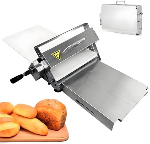 Stendipasta Manuale, Macchina Stendipasta Pieghevole, Sfogliatrice Pieghevole, Macchina Pressapasta per Croissant, Con Tavola Sfogliatrice, Acciaio Inossidabile,11.8in
