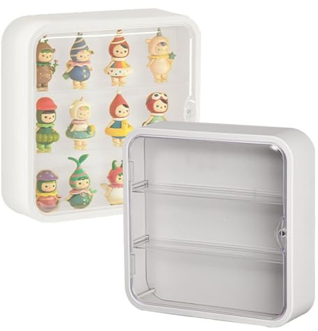 Figuren Vitrine Hängend, Hängevitrine Aufbewahrungsschrank mit Magnettür 3 Schicht Figuren Vitrine Staub und Feuchtigkeitsbeständig für Lego Minifiguren Miniaturmodelle von Autos Pop Figur