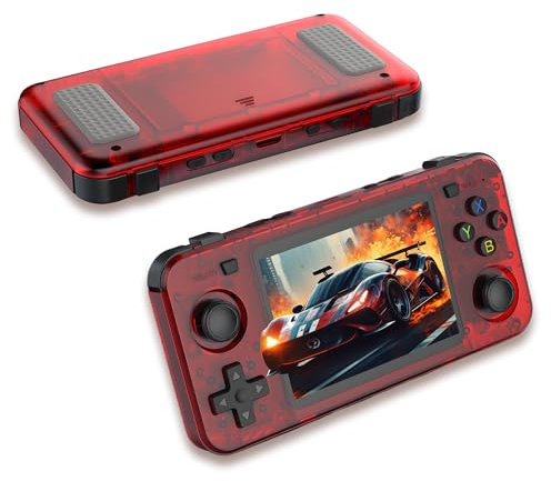 R36H Console de Jeu Portable 64G, écran IPS 3.5 Pouces rétro Gaming Portable 8H Playtime avec 2500mAh, Console de Jeu rétro intégrée 23+ émulateurs et 15000+ Jeux Classiques, système Linux, Rouge