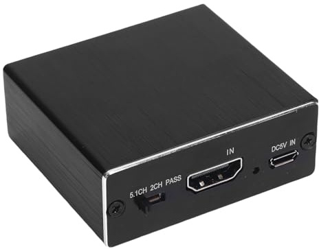 VELATEMOR 4K 30Hz HDMI Audio Extractor, HDMI Till 3,5 Mm Ljudkonverterareadapter, Ljudadapter Splitter Kompatibel med Förstärkare och Hörlurar