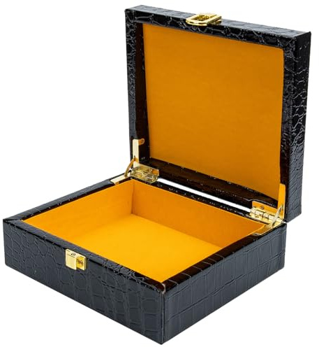 Scatola Sigari Portatile in Legno Coperchio Flip, Effetto Coccodrillo | Contenitore Multiuso per Sigari, Stile Retrò a Basso Profilo, Facile Usare e Portare