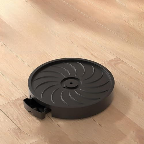 Jonikuper Blumentopf für Caddy mit Lenkrollen für Innen- und Außenbereich, 25 cm, rund, Pflanzenroller, Tablett mit Wasserspeicherkasten und Ablaufloch, für langlebiges PP, Schwarz