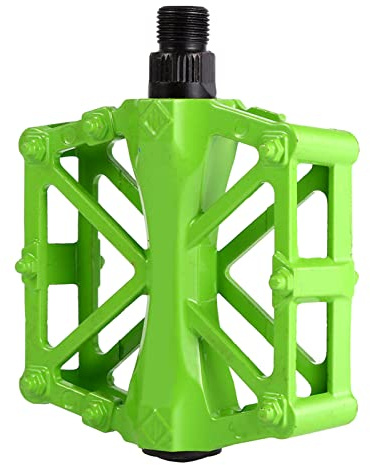 Fockety Pedales de Aluminio Coloridos, Plataforma Antideslizante para Bicicleta, Pedal de Ciclismo de Alto Rendimiento para Carreras de Carretera (Green)
