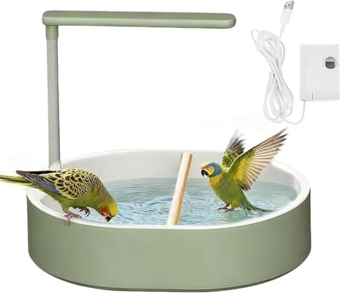 Vogelbad Für Wellensittiche - Ruhiges Und Tiersicheres Badebecken | Innen-Vogeldusche Für Den Käfig,Für Unzertrennlicher Keilschwanzsittich Nymphensittich Fink Sittich Garten Balkon Terrasse Terrasse