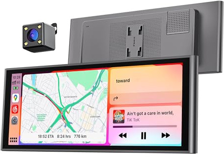9.26 Carplay Screen for Car, Wireless Portable Car Play Screen for Apple CarPlay & Android Auto, OTA Updates, Backup Camera, Bluetooth 5.0, Mirror Link, Voice Control, GPS Navigation, FM