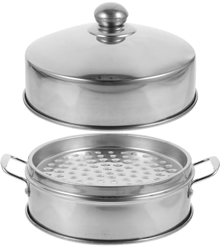 FUNNETOYU Vaporera de Aleación de Aluminio Tapa Metálica, Diámetro 20 Cm, Resistente al Calor, Práctica para Cocinar Dumplings, Bollos y Alimentos al Vapor en Cocina Doméstica