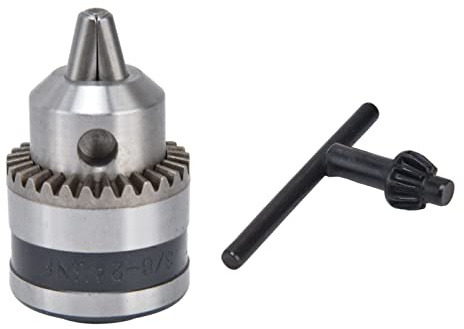 Portabrocas de Taladro sin Llave, Acero Inoxidable, 3 Mandíbulas, 0,6-6mm, Rosca 3/8-24UNF - Sujeción Firme, Tratamiento Electrofórético, Compatible con Taladros de Impacto