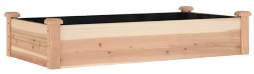 Favemtsl Aiuola rialzata con inserto in tessuto non tessuto, 120 x 60 x 25 cm, in legno di abete