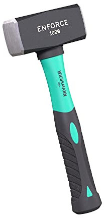 Club Hammer 1000 Grams with 2K fibreglass Handle from WIESEMANN 1893 | Enforce Series | Forged and Induction Hardened Hammer Head | 80539