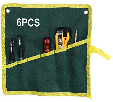 Fdit Werkzeugtasche mit Maulschlüssel, Zange, Organizer-Tasche aus strapazierfähigem Segeltuch 6/8/10/12/14/25 Taschen, 6Pockets