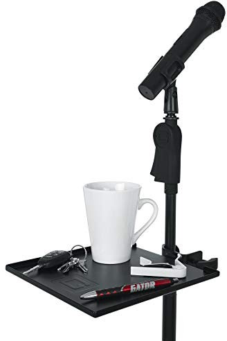 Gator Frameworks Zubehörablage für Mikrofonständer, 23 x 23 cm Fläche mit max. 4 kg Belastbarkeit, schwarz (GFW-SHELF0909)