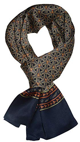 UK_Stone Halstuch Herren 100% Seide Schal Vintage Pattern Seidenschal Herrenschal, (Geflochtenes Pattern Marineblau …)