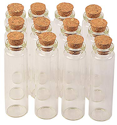 Jarvials 100pcs 20ml Bouteille en verre Transparent avec Bouchon en Liège,pour la décoration de Bricolage,parfums, Huiles, épices, Breloques, Mariage, Stockage Bijoux, Diamètre 22mm (20ml)