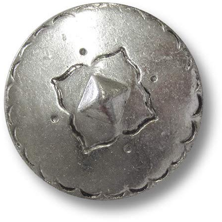 5er Set historisch anmutende Metallknöpfe in vintage silber - perfekt als Trachtenknöpfe oder für historische Kostüme! Durchmesser: ca. 23mm!