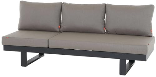 Siena Garden Multifunktions-Liege Avenia 4-Fach verstellbar matt anthrazit inklusive Kissen Taupe meliert 73x195x70 cm