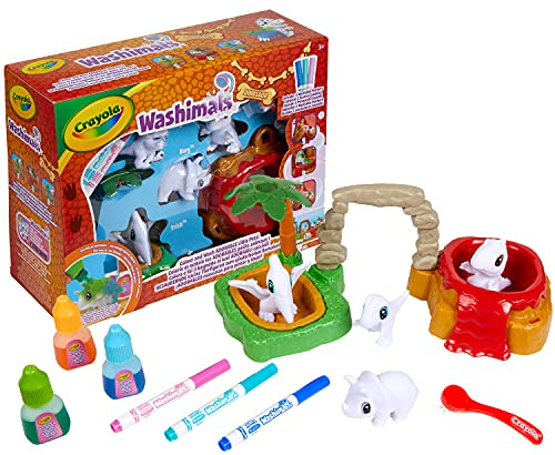 CRAYOLA— Washimals Dinosaurios, Set Isla, Mascotas para Pintar y Lavar, Apto para Niños a Partir de 3 años