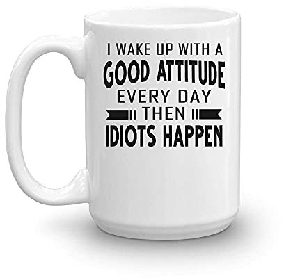 Taza Me despierto con una buena actitud todos los días