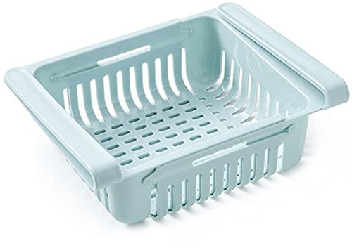 4 Stücke Kühlschrank Organizer Schublade, Einziehbares Kühlschrank Aufbewahrungsbox Organizer Platzsparendes Regal für Gemüse und Obst