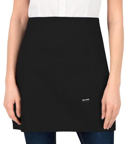 PALLTEX AMAYA Kochschürze Männer Kurz Kochschürze Damen Kurz Schürze Damen Schürze Herren für Kochen Basteln Malen Backen (Schwarz)