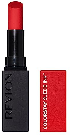 Revlon ColorStay Suede Ink Lipstick, deckender Lippenstift, langanhaltend, nicht übertragbare Formel, angereichert mit Vitamin E, wasserfest, 015 Lip Boom, 2,55 g