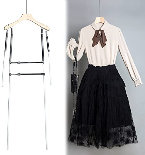 BIBOYA Maniquí Percha de Maniquí Ajustable Mediana para Armario/Ventana, Perchas Antideslizantes para Ahorrar Espacio con Ranuras para Los Hombros, Fácil de Configurar