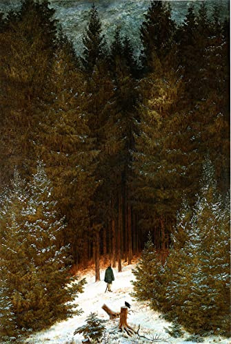 Biller Antik Der Chasseur im Walde Jäger Jagd Romantik Caspar David Friedrich A3 009