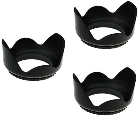Mikikit 3pcs Dslr Lens Hood for Camera Professional Lens Protector Camera Hood for Dslr Use for Outdoor Photography