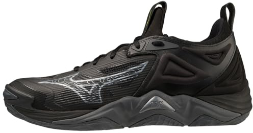 Mizuno Zapato de Voleibol Wave Momentum 3 para Hombre, Negro-Gris, 40.5 EU