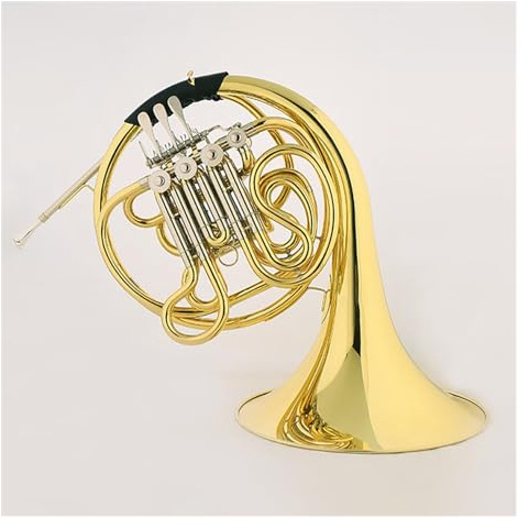 Zweireihiges Waldhorn Mit 4 Tasten, Messinglack, Gold, F-Dur/B-Orchester, Professionelles Waldhorn Waldhorn-Set
