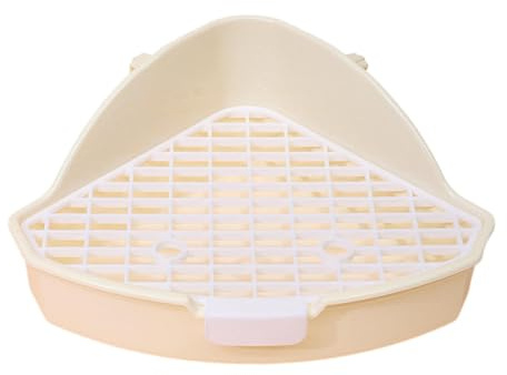 Colcolo Kaninchentoilette, Töpfchentrainer, abnehmbares Netz, 25 x 17 x 10 cm, Haustiertoilette, Ecktoilette für Eichhörnchen, Meerschweinchen, Ratten, Weiß