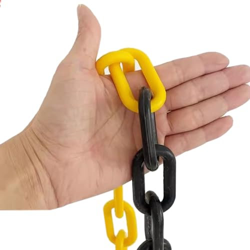 Absperrkette absperrkordel Einfahrt Kettensperre, Kunststoff-Sicherheitsbarriereglieder/Rungenseil Zum Stoppen Von Parkplätzen, Zur Kontrolle Von Menschenmengen, In Museen (Color : Yellow Black, Si