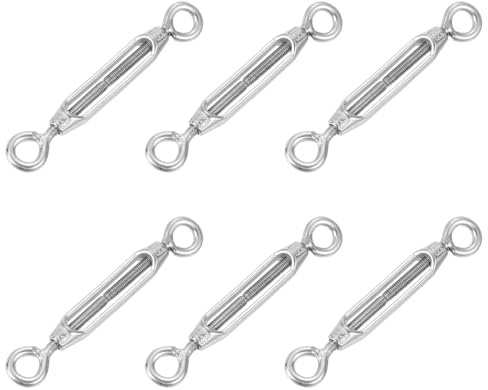 QUARKZMAN 6Pièces Tendeurs à Œil et Œil M4 pour Câble en Acier Inoxydable 304, Tendeur de Câble Réglable pour Voile d'Ombrage, Corde à Linge