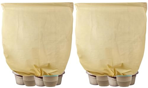 DEWUR 80 g/m² - Lot de 2 sacs en toile de jute pour palmiers tomates citronnier laurier-rose chanvre (200 x 240 cm)