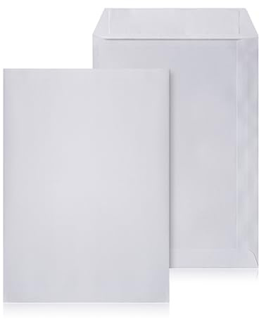 LOGIC PACK 50 Briefumschläge C5 Weiß, haftklebend, ohne Fenster, 80g/m² | Diskreter Versand, blickdichter Innendruck, Starker Verschluss, stark haftklebend, ideal für Dokumente, Rechnungen, Briefe