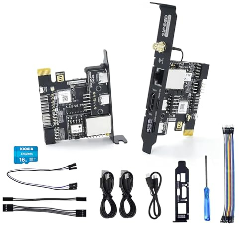 Sipeed NanoKVM IP-KVM Mini serveur de maintenance à distance 1TOPS NPU 1GHz C906 RISC-V Linux Single Board Computer avec port réseau HD-MI 100M (NanoKVM-PCIe ETH+PoE)