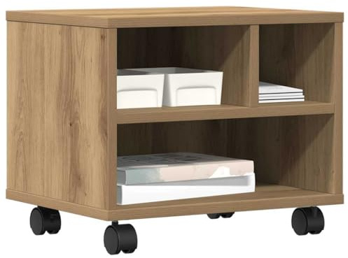 vidaXL Printer Stand Artisan Oak 41 x 32 x 34.5 cm Engineered wood, Modern Rectangular Printer Stand, Engineered Wood Storage Solution, Compact Shelf, Organized Station