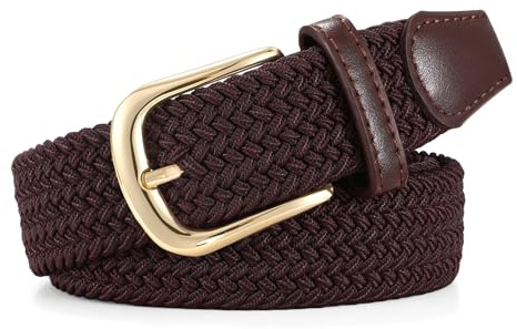 JasGood Gürtel Damen Geflochtener Elastischer Gürtel,Verstellbarer Stretchgürtel,3.3cm Breite für Jeans und Hosen, Unisex Dehnbarer Stoffgürtel