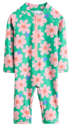 NEXT Niñas Bañador Largo con Protector Solar Green/Pink Flower 12 Meses
