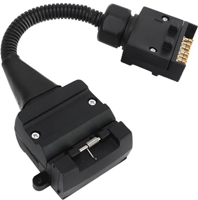 Cavo adattatore per rimorchio automobilistico, da 7 pin a 12 pin, espandibile, a spirale, ad alta capacità di carico, adatto per veicoli commerciali, barche, rimorchi, estensione di cablaggio