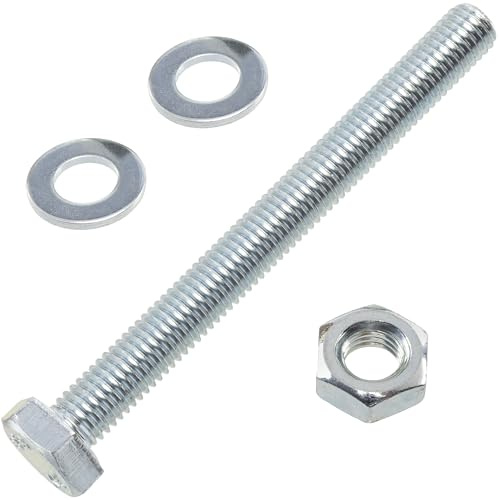 AERZETIX - Kit ensemble de 10 boulons M10x100 mm à tête hexagonale + 20 rondelles M10x20 mm + 10 écrous hexagonaux M10 pour bricolage et fixation légère | en acier