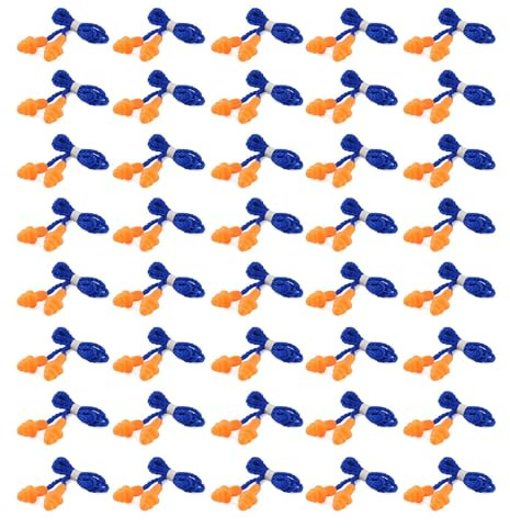 40 Pairs Silicone Ear Plugs, Reusable Corded Ear Plugs with String Banded, Anti Loss Earplugs for Sleep Noise Cancelling and Hearing Protection (Blue, One Size)