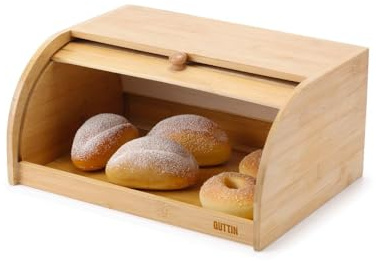 Quttin | Panera Moderna con Tapa y Con Sistema de Apertura y Cierre Práctico - Panera para Guardar el Pan o Bollería, Ideal para la Encimera de la Cocina